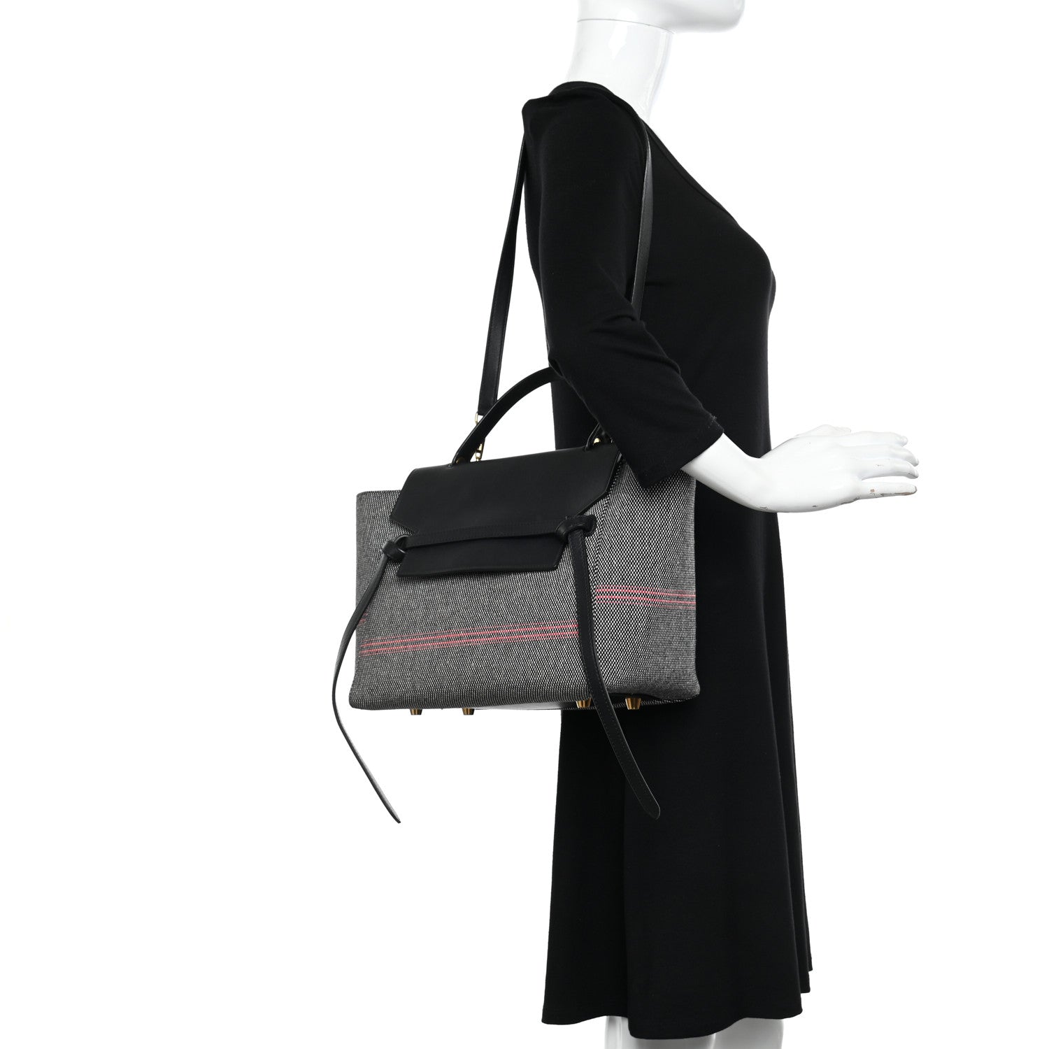 Celine Cotton Canvas Calfskin Mini Belt Bag Black 2 of 13
