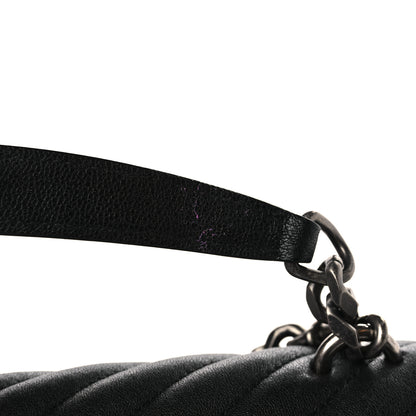 Saint Laurent Sheepskin Matelasse Chevron Monogram Large College Satchel Black 10 of 10