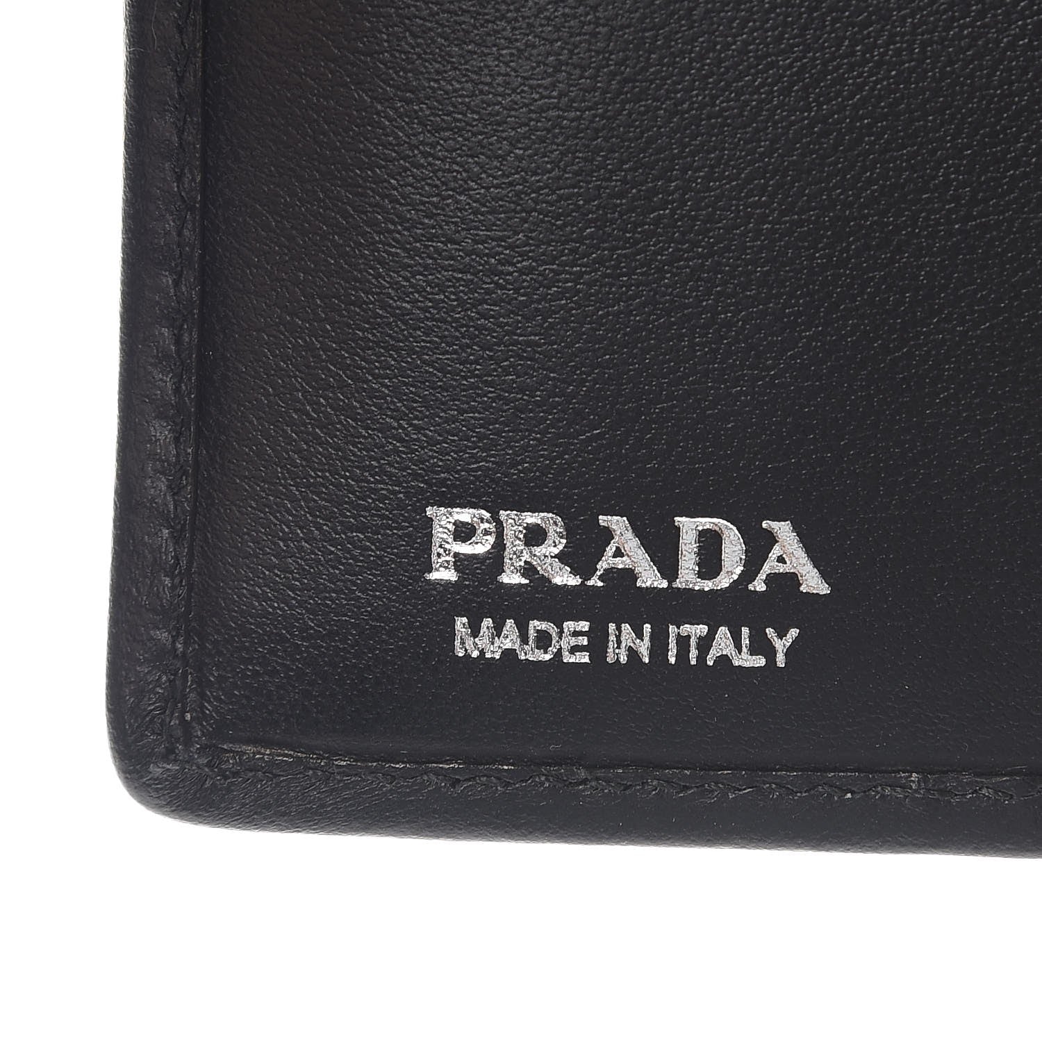 Prada Soft Calfskin Impunture Diagramme Wallet Black 6 of 8