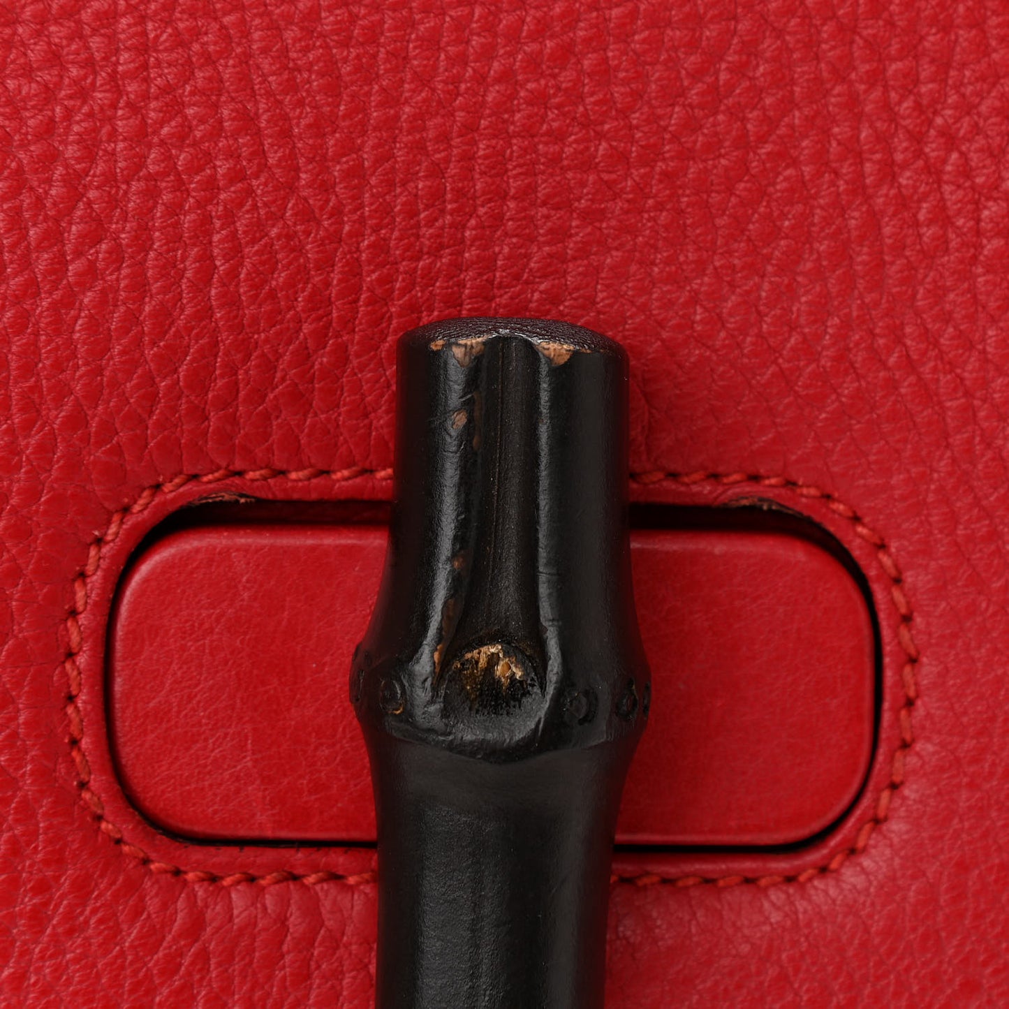 Cellarius Calfskin Small Bamboo Daily Top Handle Bag Hibiscus Red