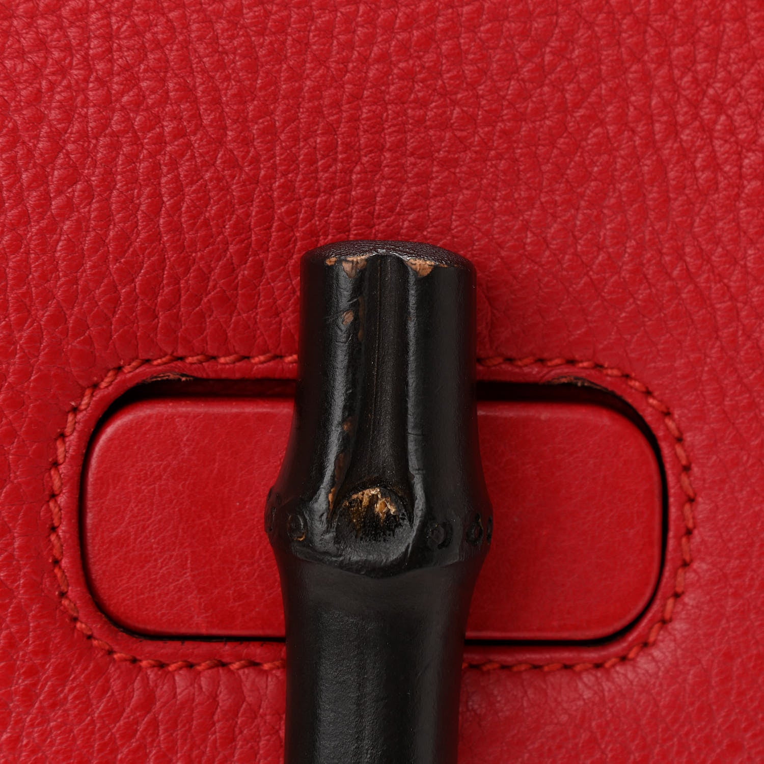 Gucci Cellarius Calfskin Small Bamboo Daily Top Handle Bag Hibiscus Red 10 of 10