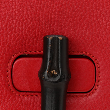 Gucci Cellarius Calfskin Small Bamboo Daily Top Handle Bag Hibiscus Red 10 of 10