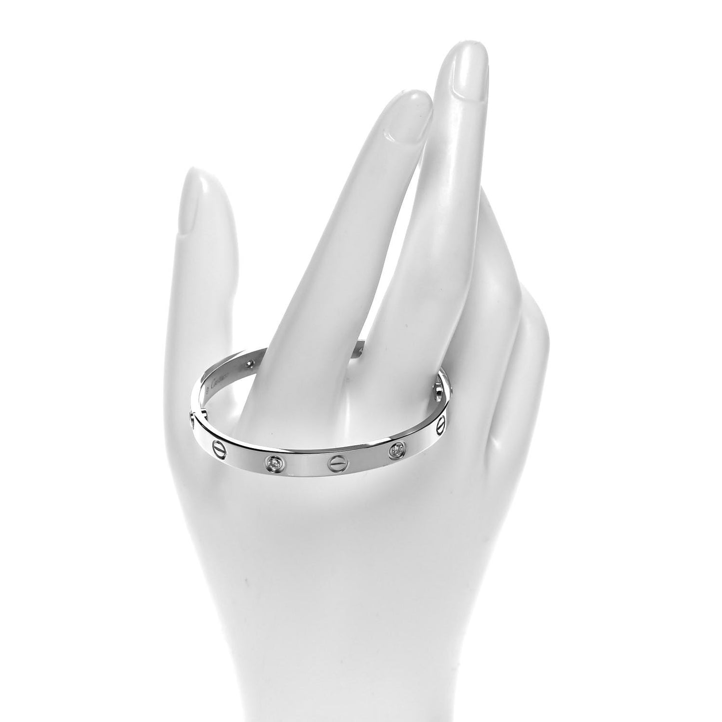 18K White Gold 4 Diamond LOVE Bracelet 16