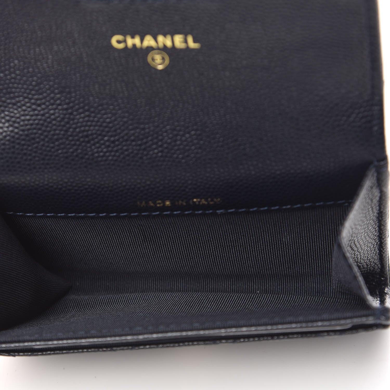 Chanel Caviar Quilted Flap Card Holder Wallet Navy Blue 5 of 9