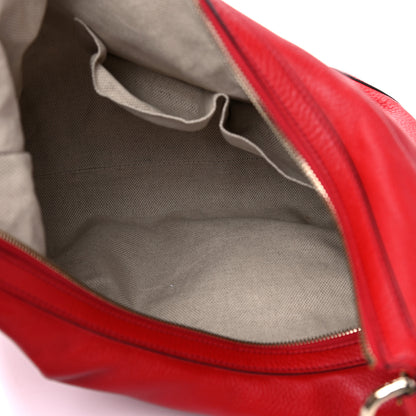 Gucci Pebbled Calfskin Medium Soho Chain Hobo Red 5 of 10