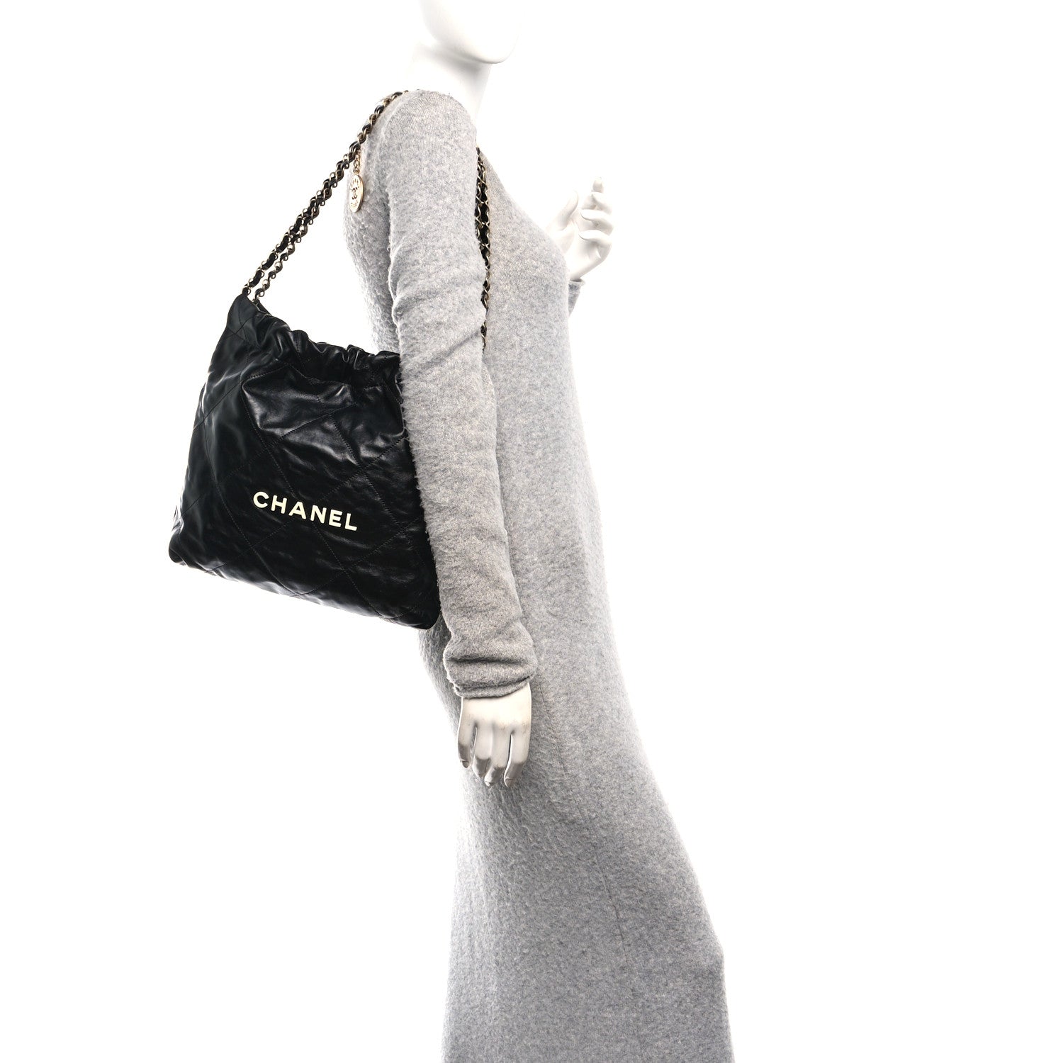 Chanel Calfskin Quilted Small Chanel 22 Black 2 of 11