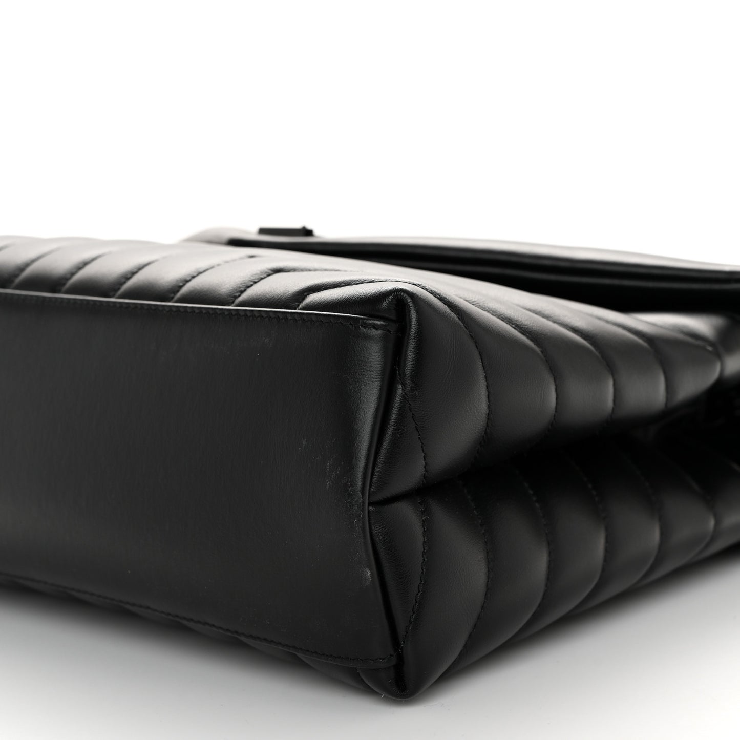Calfskin Y Quilted Monogram Monochrome Medium Loulou Chain Satchel Black