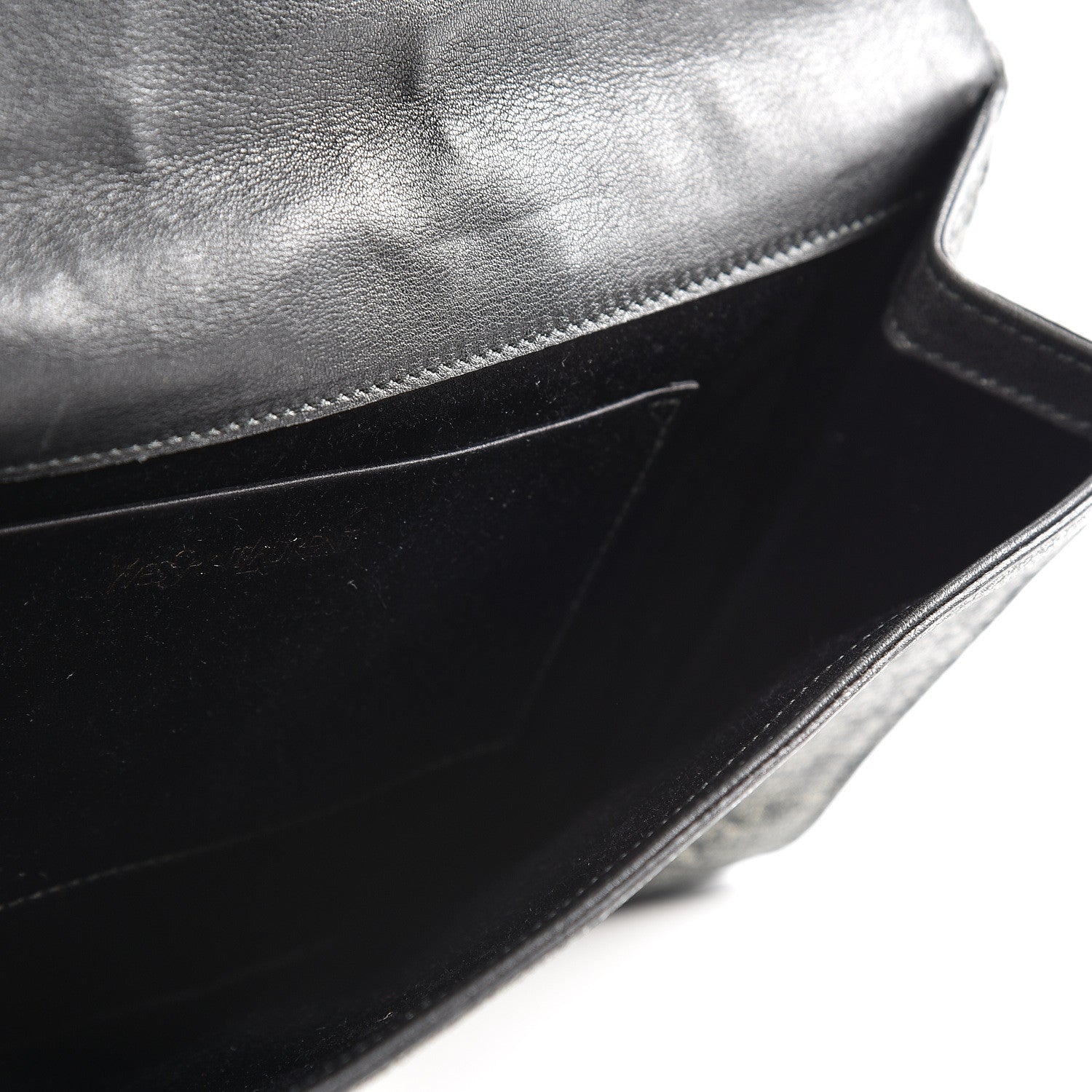 Saint Laurent Metallic Textured Large Belle De Jour Clutch Dark Silver 4 of 8
