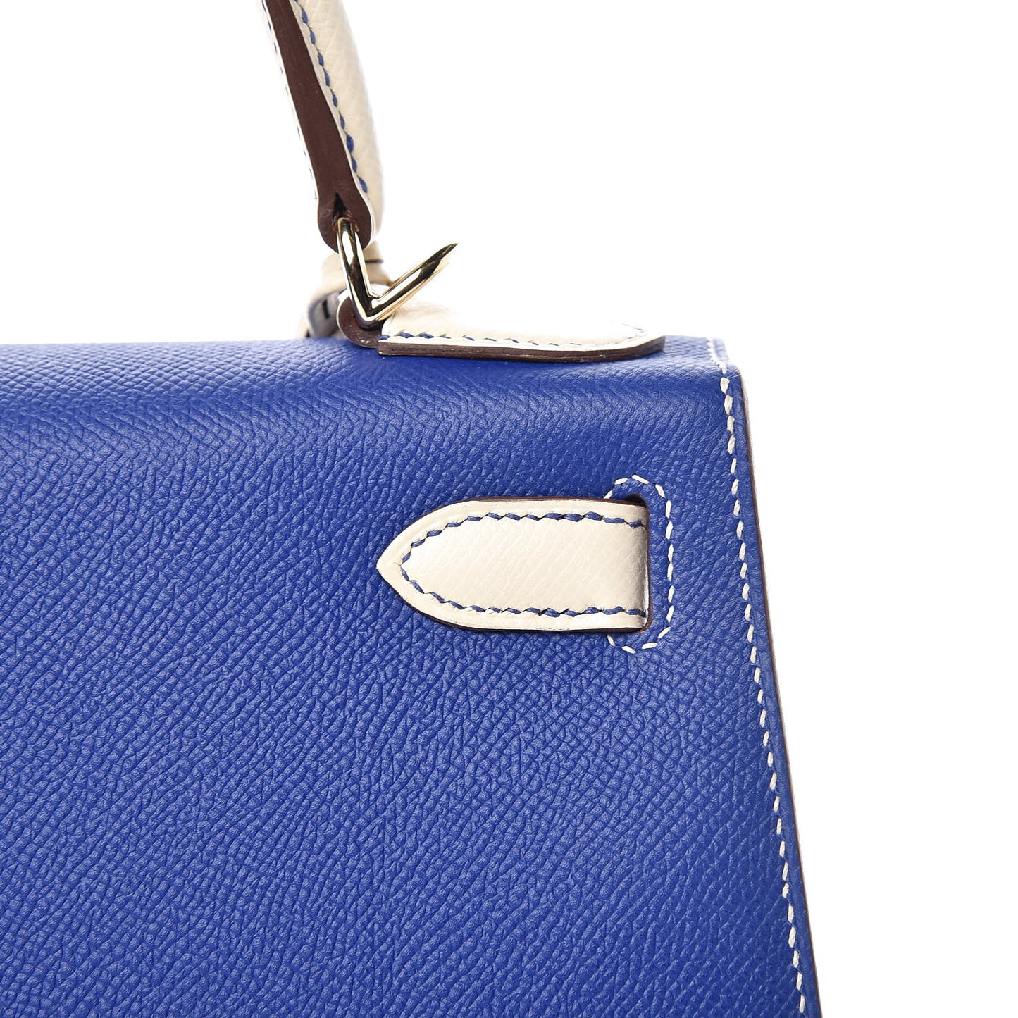Epsom Horseshoe Kelly Sellier 28 Bleu Electrique Craie