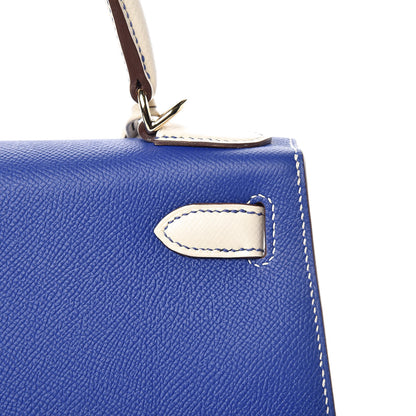 Hermes Epsom Horseshoe Kelly Sellier 28 Bleu Electrique Craie 6 of 35