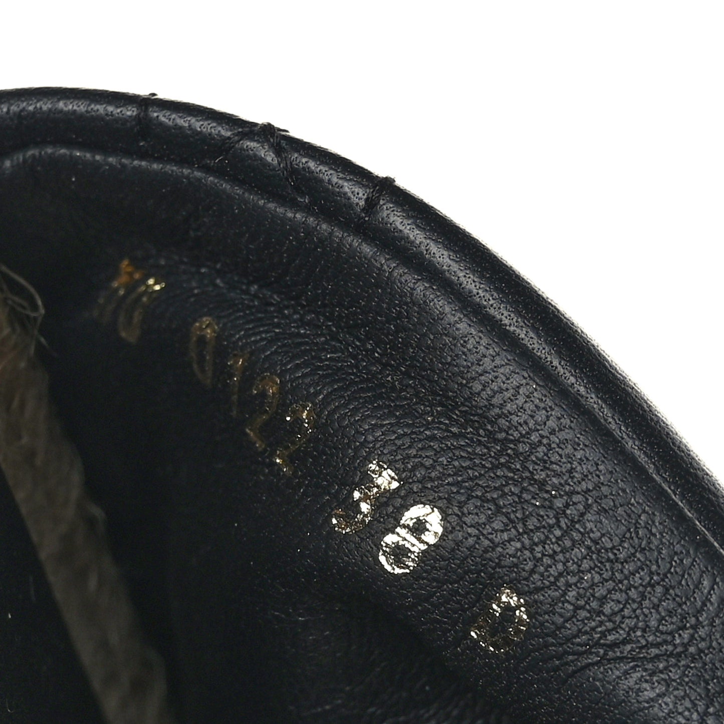 Calfskin Cannage Dtwist Espadrille Platform Sandals 38 Black