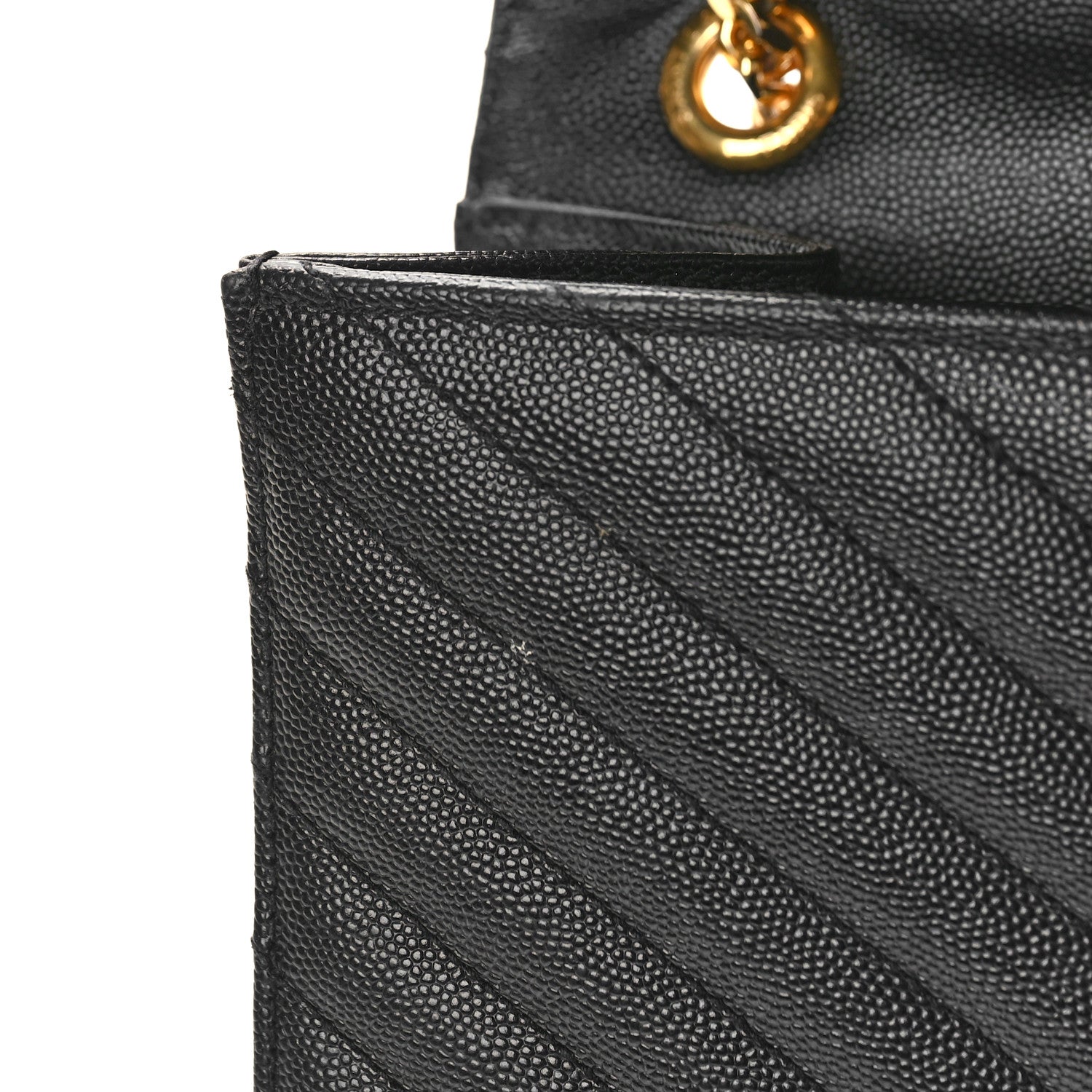 Saint Laurent Grain De Poudre Matelasse Chevron Large Monogram Satchel Black 12 of 13
