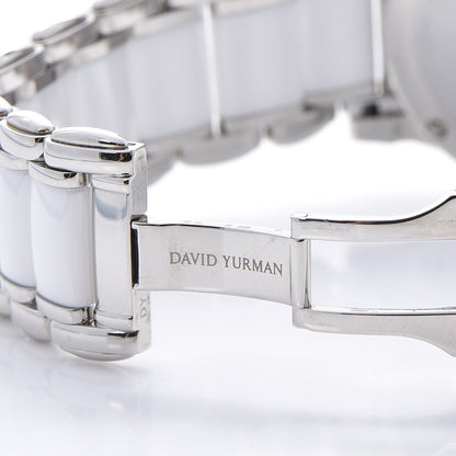 David Yurman Stainless Steel Ceramic Diamond Bezel 34mm Classic Quartz Watch White 7 of 11