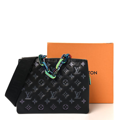 Louis Vuitton Lambskin Embossed Monogram LV Ski Coussin PM Black Multicolor 12 of 12