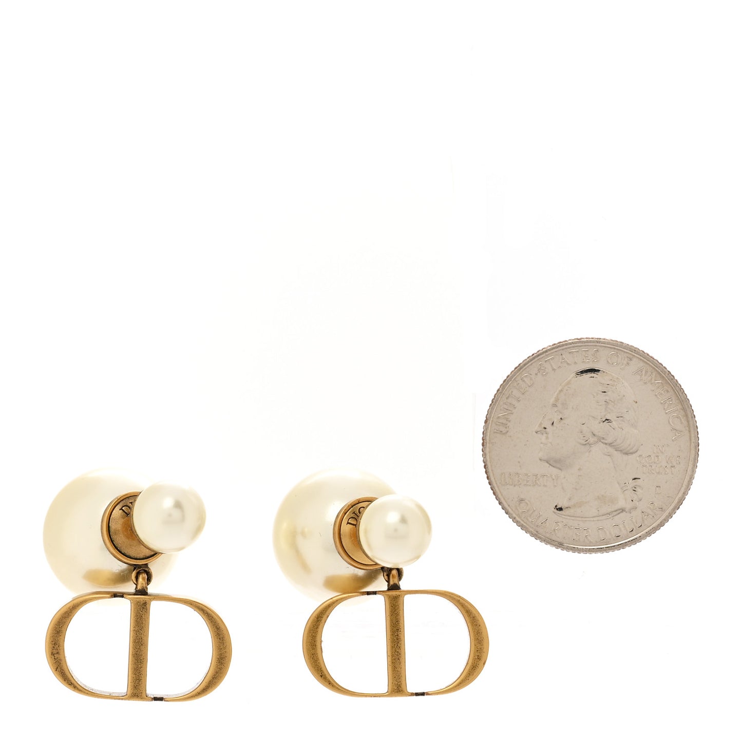 Metal Pearl Tribales Earrings Gold