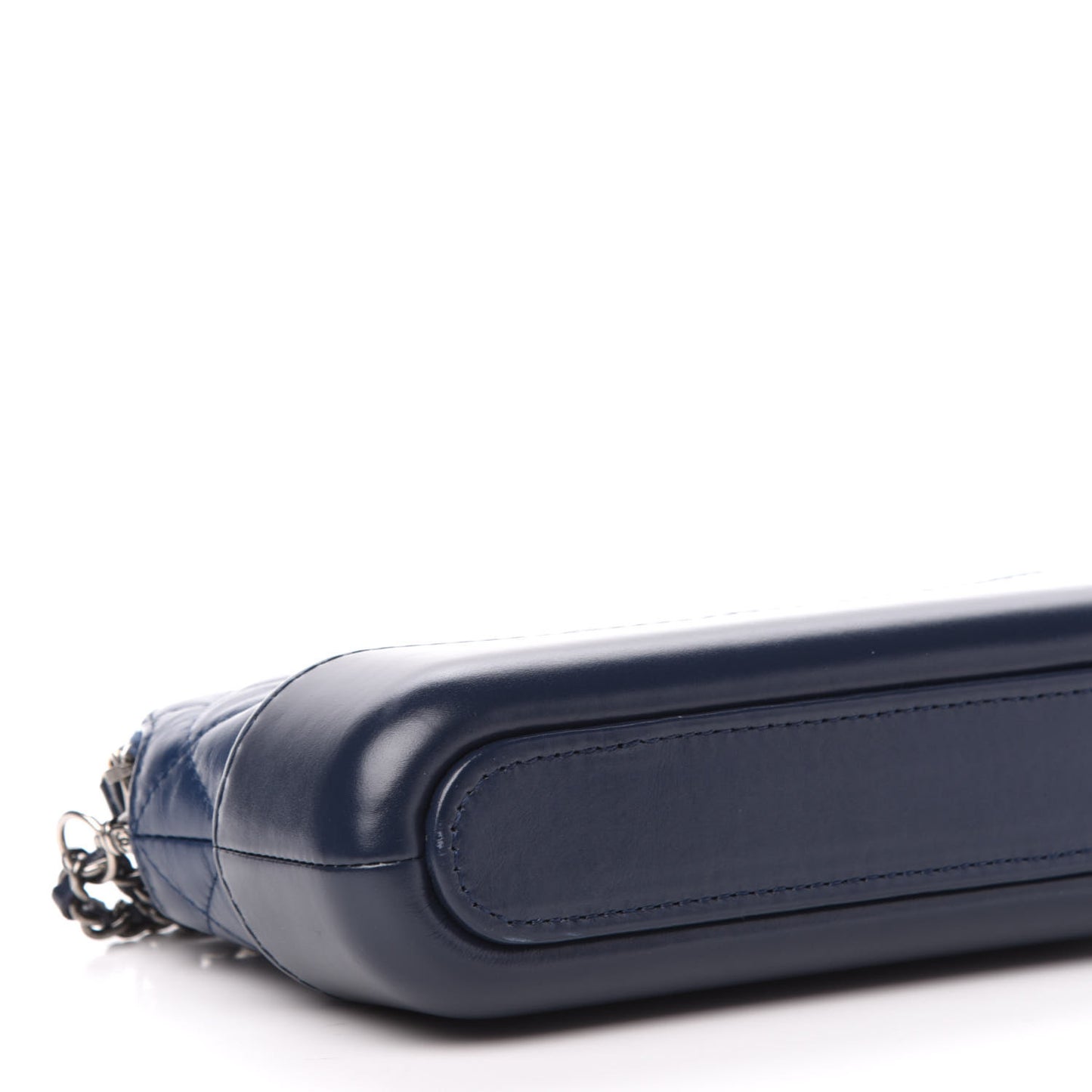 Aged Calfskin Quilted Small Gabrielle Clutch With Chain Navy Blue