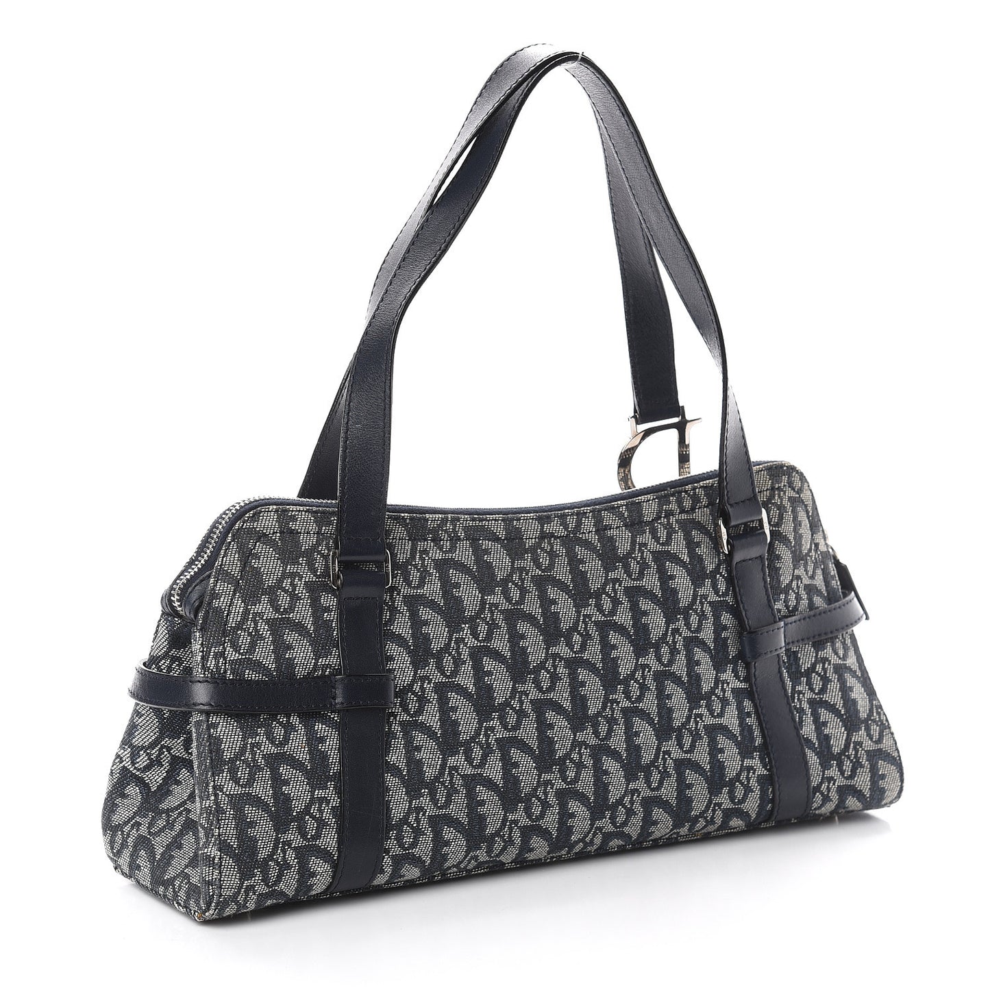 Denim Monogram Charms Shoulder Bag Blue