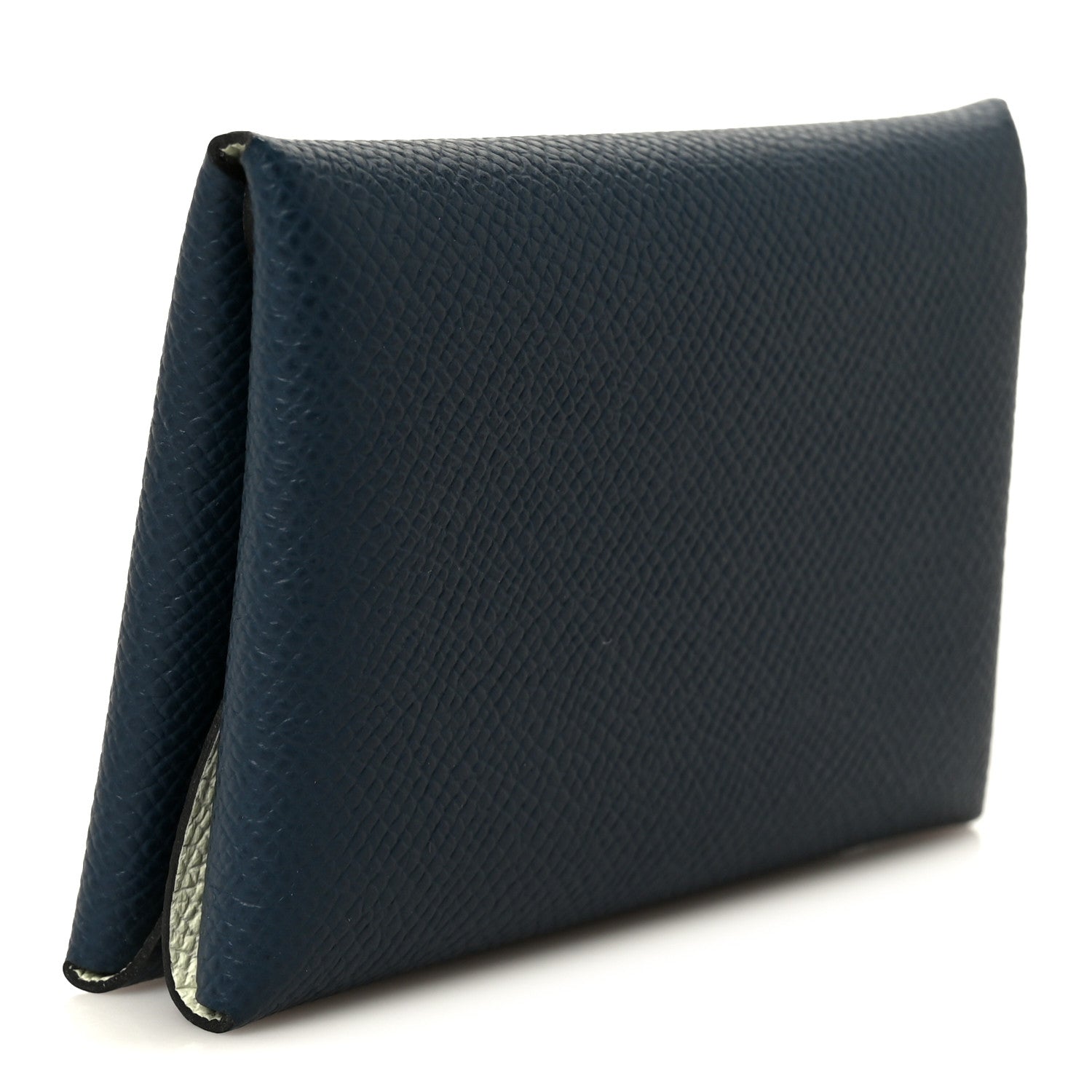 Hermes Epsom Verso Calvi Duo Card Case Bleu De Prusse Vert Fizz 3 of 9