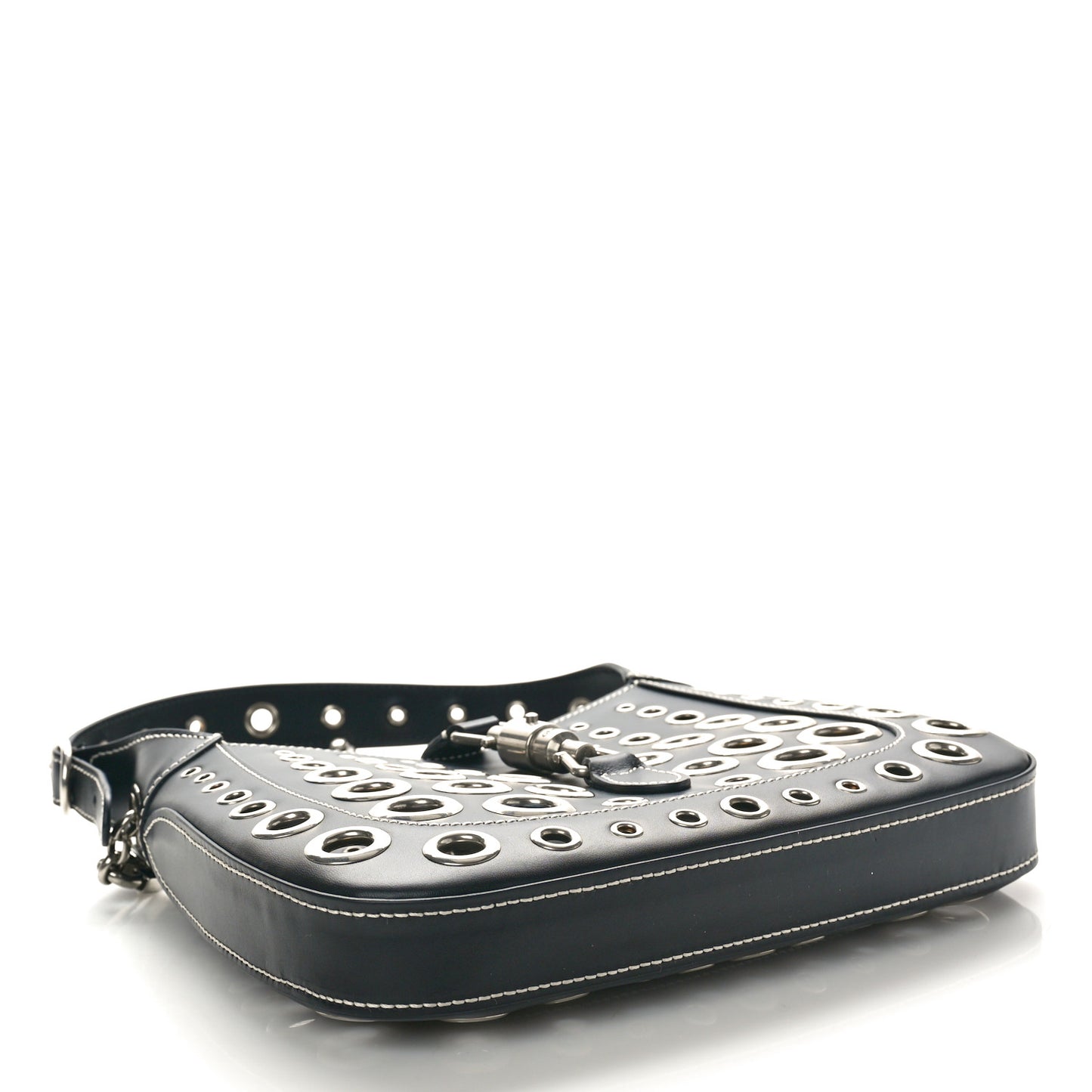 Calfskin Ha Ha Ha Jackie 1961 Eyelet Hobo Black
