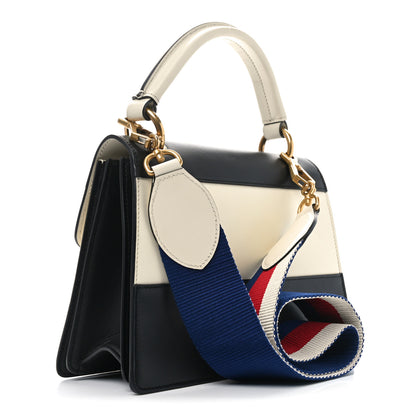 Gucci Calfskin Sylvie Web Small Queen Margaret Top Handle Bag Black White 3 of 10