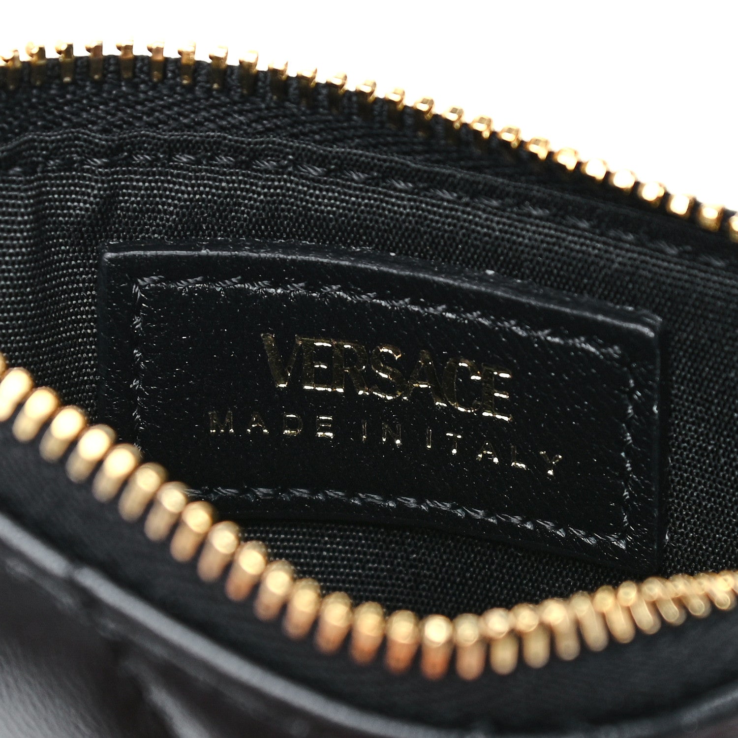 Versace Nappa Quilted Tribute Key Pouch Black 6 of 7