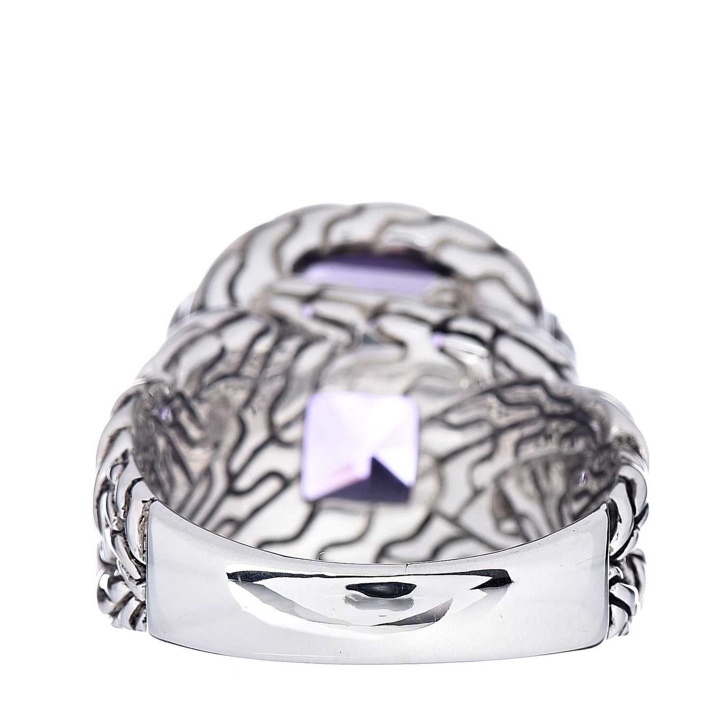 Sterling Silver Amethyst Medium Batu Classic Chain Ring