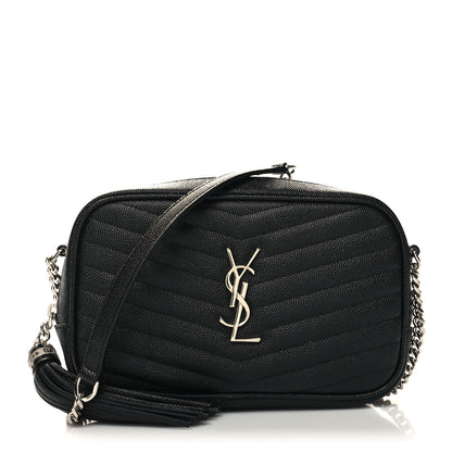 Saint Laurent Grain De Poudre Matelasse Monogram Mini Lou Camera Bag Black 1 of 11