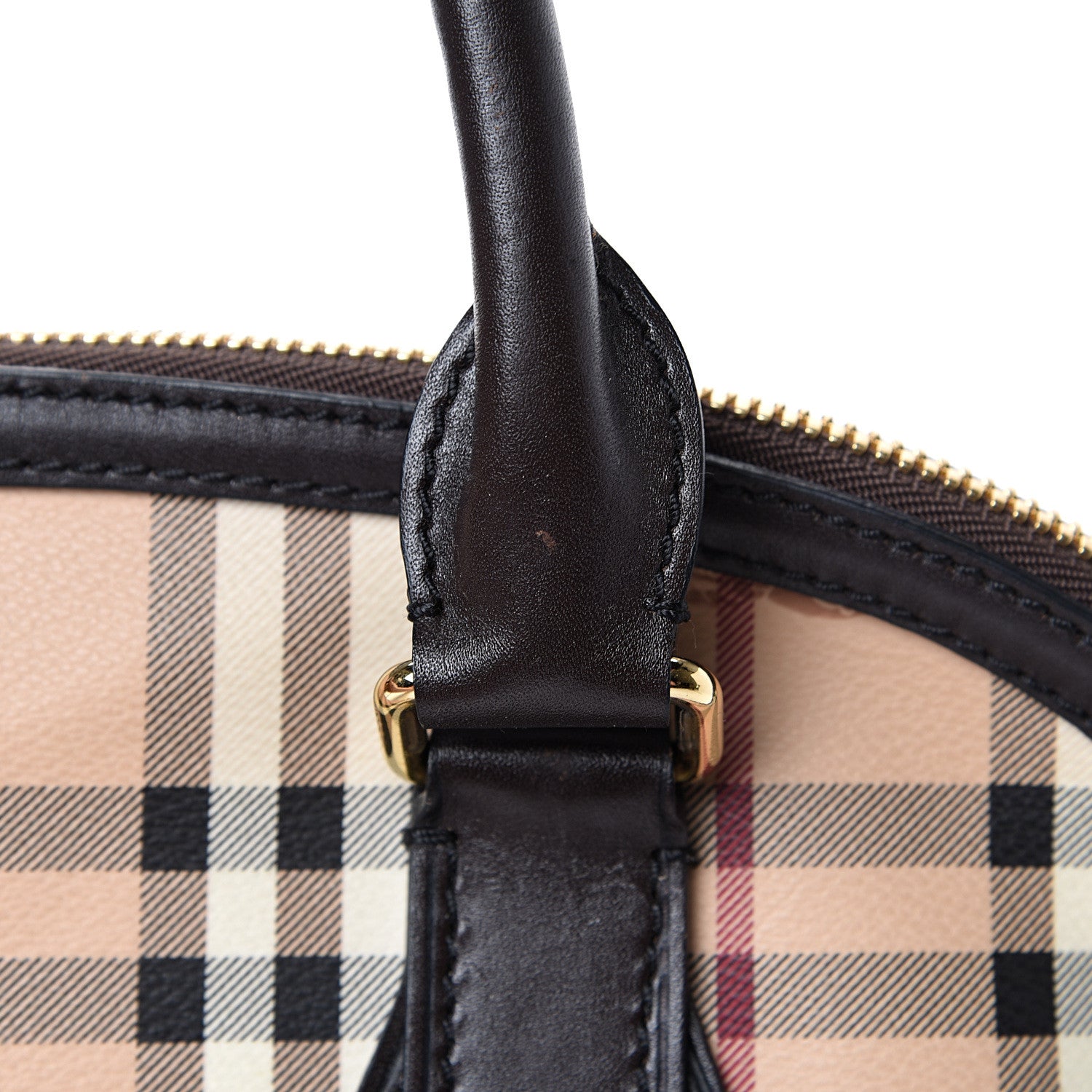 Burberry Haymarket Check Small Orchard Bowling Bag Chocolate 14 of 18