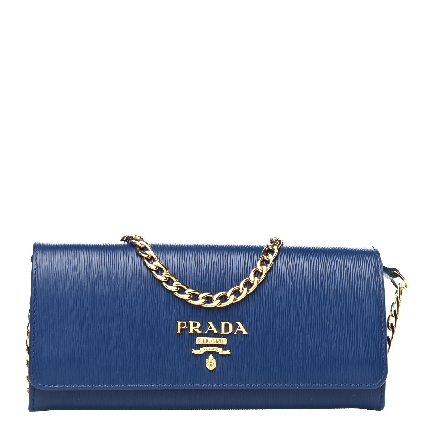 Prada Vitello Move Chain Wallet Bleuette 1 of 4