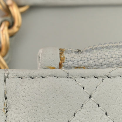 Chanel Lambskin Pearl Crush Quilted Flap Phone Holder With Chain Light Grey 13 of 16