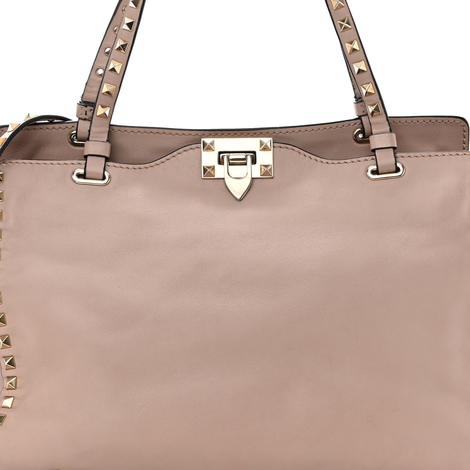 Valentino Garavani Vitello Medium Rockstud Tote Poudre 7 of 15