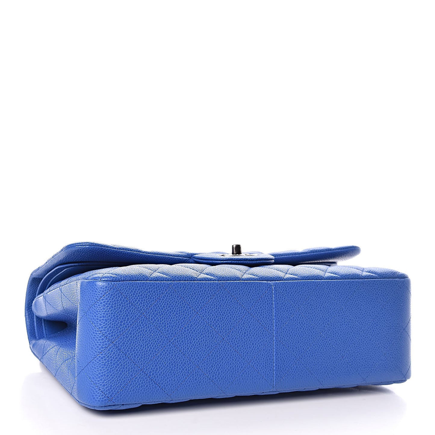 Caviar Quilted Jumbo Double Flap Blue