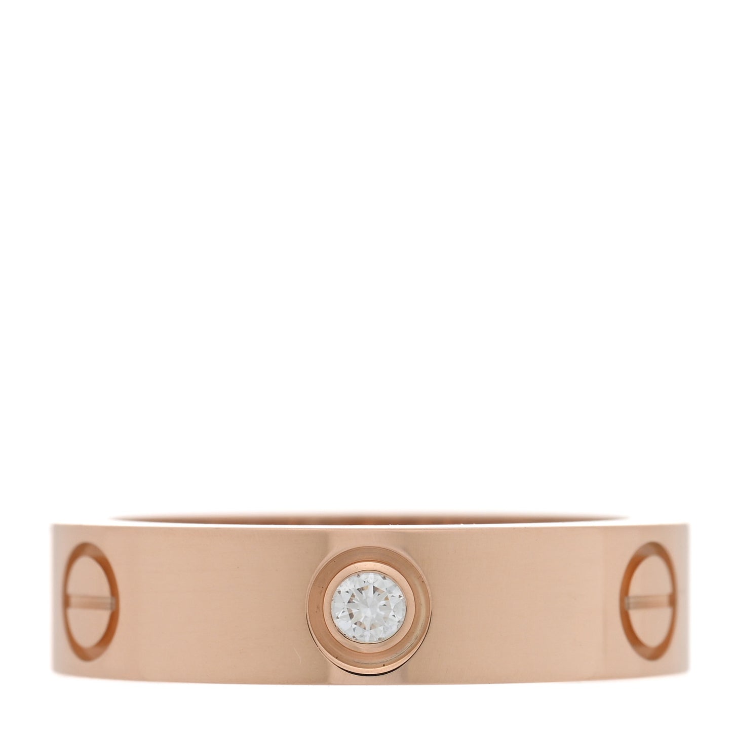 18K Pink Gold 3 Diamond 5.5mm LOVE Ring 60 9