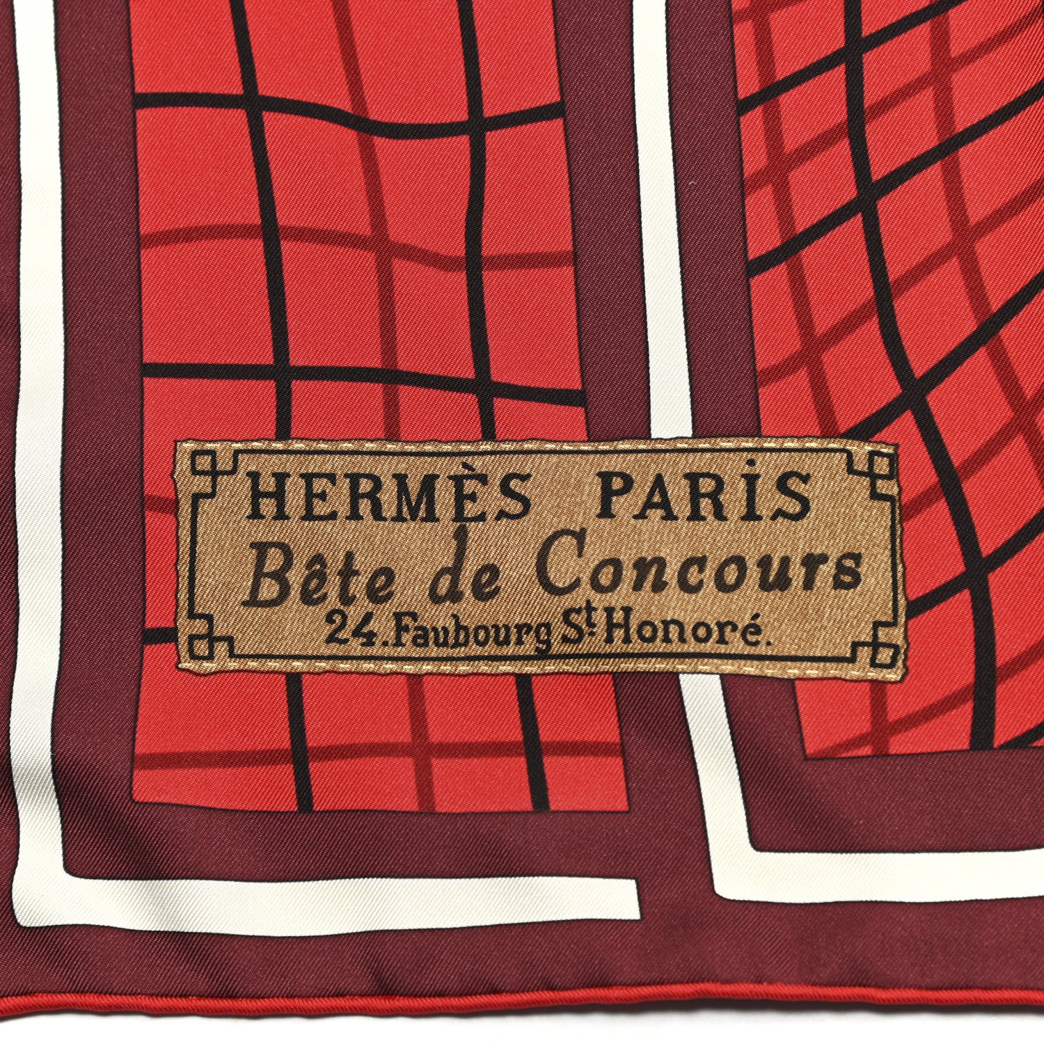 Hermes Cashmere Silk Bete De Concours Scarf 90 Bordeaux Rouge Piment Vert Vif 2 of 5