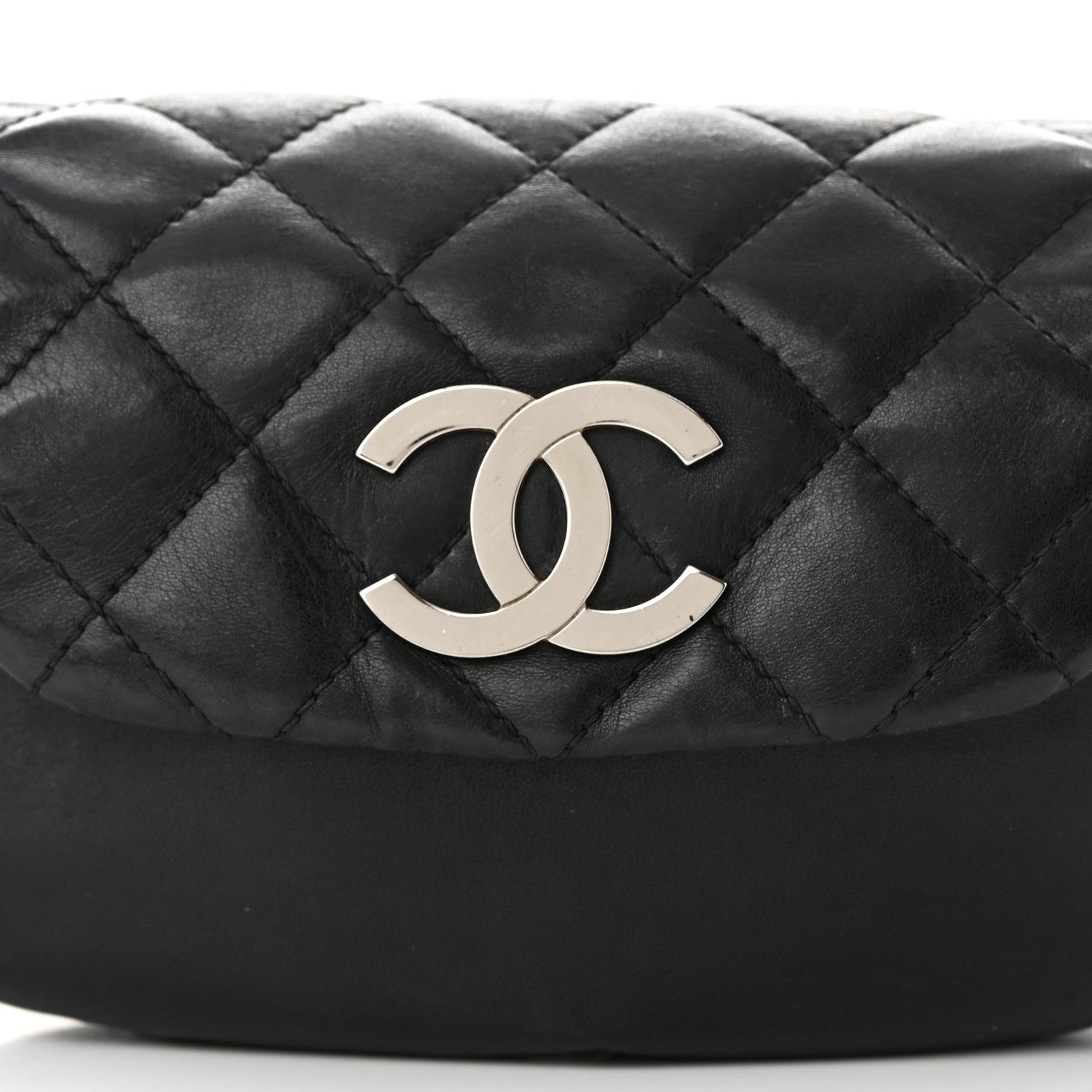 Chanel Lambskin Quilted CC Accordion Shoulder Bag Black 8 of 12