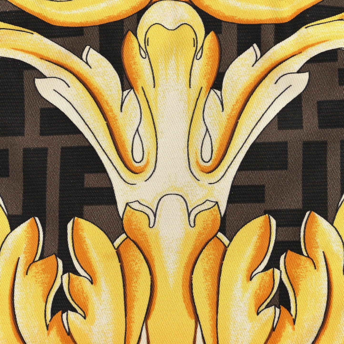 X VERSACE Nylon Fendace FF Baroque Print Small Trapezoid Beauty Pouch Gold