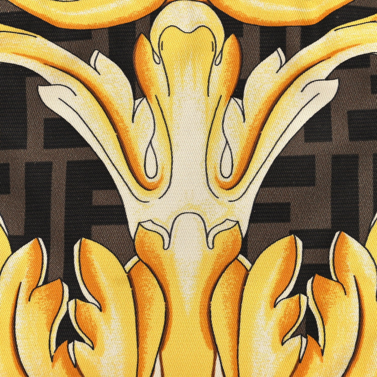 Fendi X VERSACE Nylon Fendace FF Baroque Print Small Trapezoid Beauty Pouch Gold 8 of 11