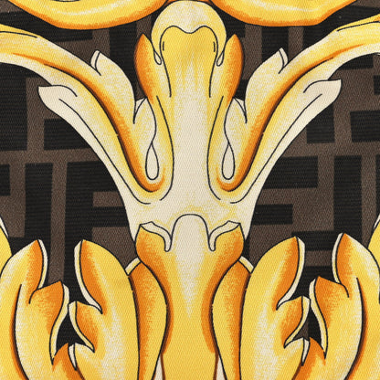Fendi X VERSACE Nylon Fendace FF Baroque Print Small Trapezoid Beauty Pouch Gold 8 of 11