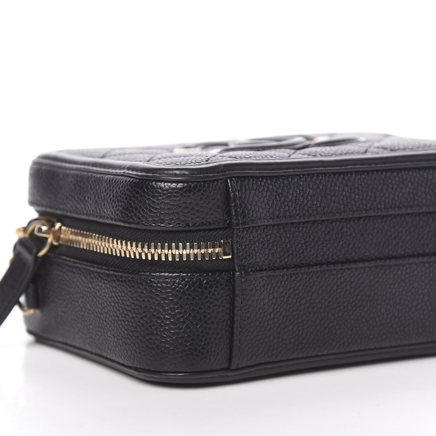 Caviar Quilted Small CC Filigree Vanity Case Black