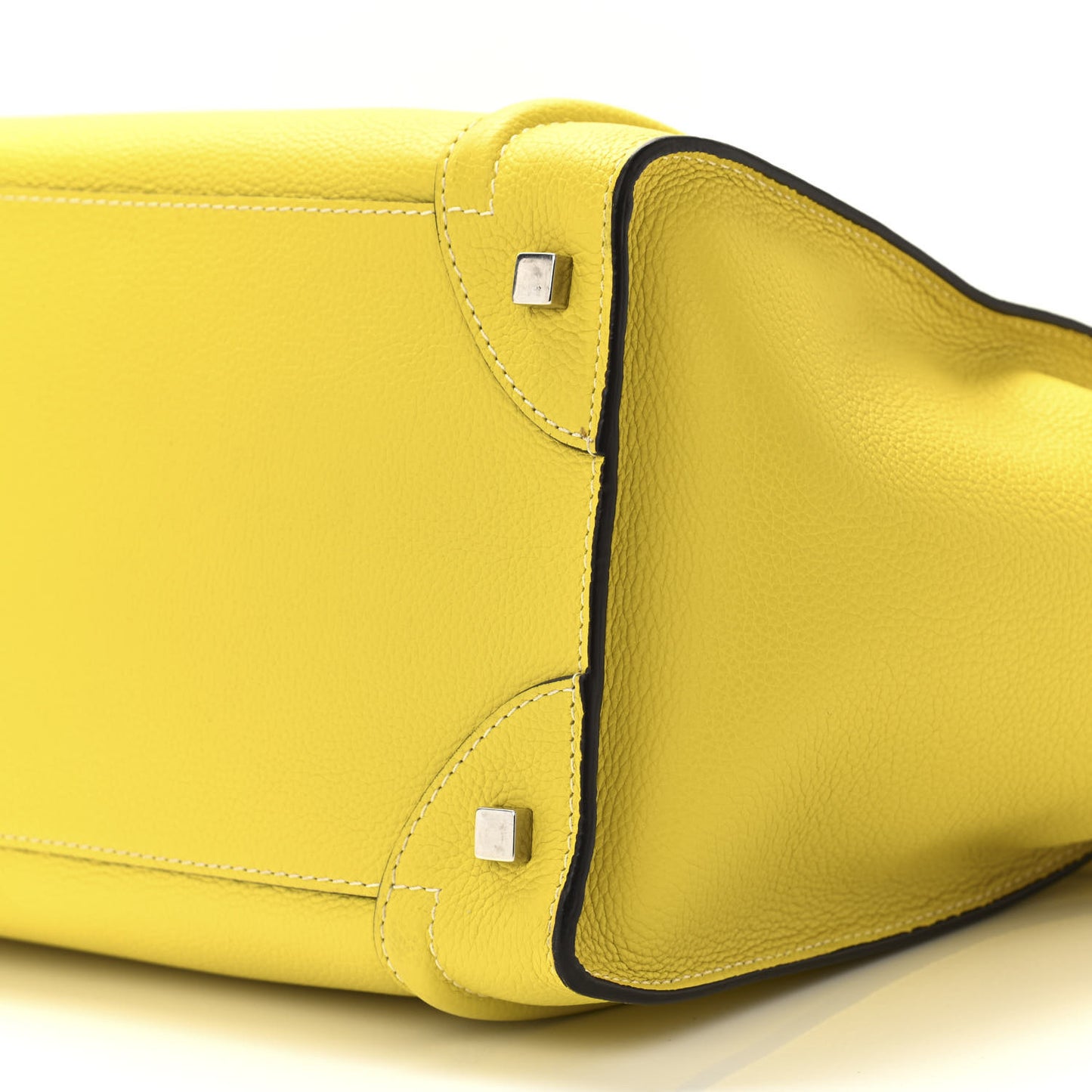 Drummed Calfskin Mini Luggage Citron