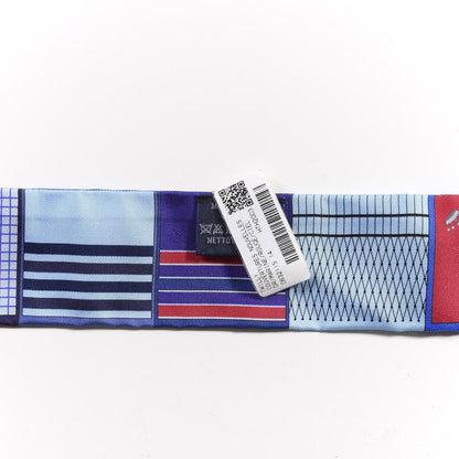 Hermes Silk Couvertures Nouvelles Twilly Marine Rouge Ciel 2 of 3