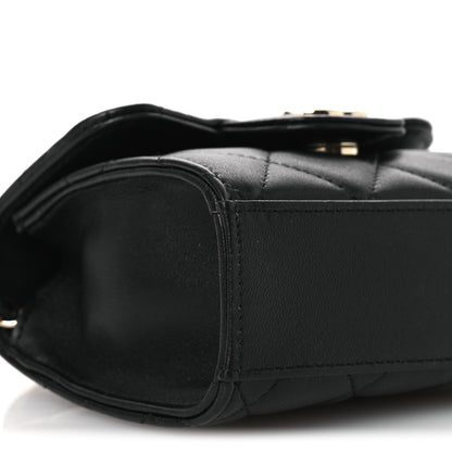 Chanel Lambskin Quilted Top Handle Flap Clutch With Chain Black 9 of 11