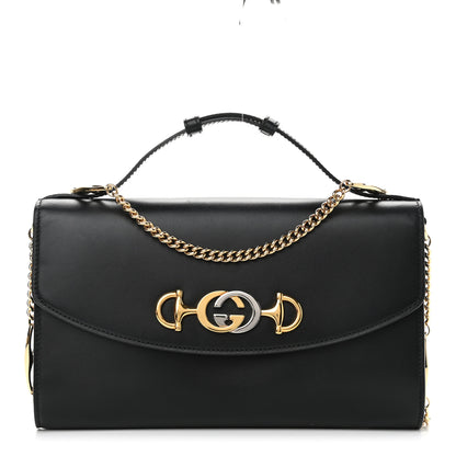 Gucci Smooth Calfskin Small Zumi Top Handle Shoulder Bag Black 1 of 10