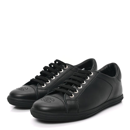 Chanel Calfskin Womens Sneakers 37 Black 3 of 8