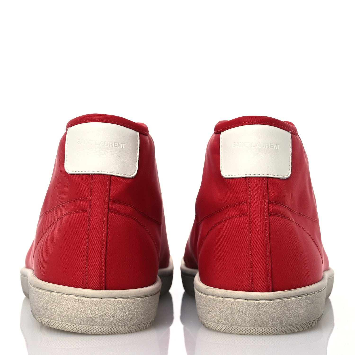 Saint Laurent Nylon Mens Court Classic SL/39 Mid Top 8 Banjar Red Coffee White 5 of 14