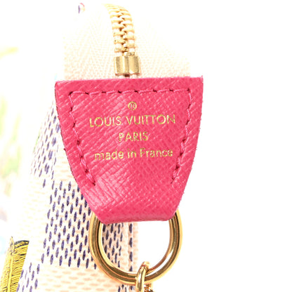 Louis Vuitton Damier Azur 2021 Christmas Animation Hollywood Mini Pochette Accessories Fuchsia 6 of 6