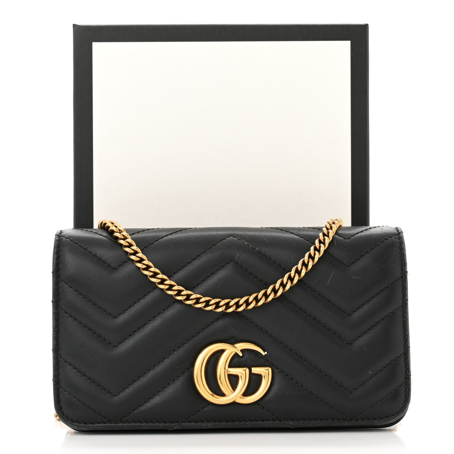 Gucci Calfskin Matelasse GG Marmont Mini Bag Black 15 of 15