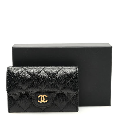 Chanel Caviar Quilted Flap Card Holder Wallet Black 8 of 8