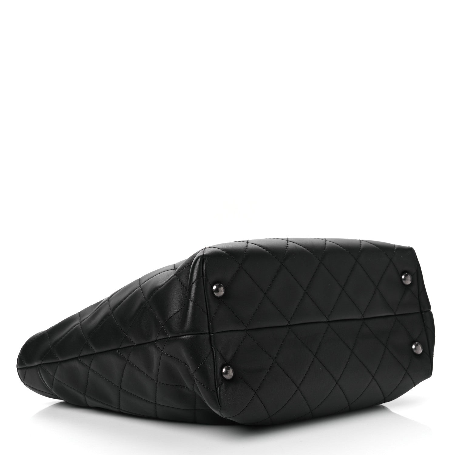 Chanel Calfskin Quilted Large Shopping In Chains Tote Black 4 of 10
