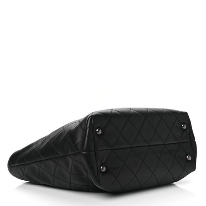 Chanel Calfskin Quilted Large Shopping In Chains Tote Black 4 of 10